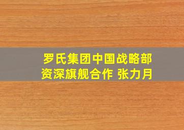 罗氏集团中国战略部资深旗舰合作 张力月